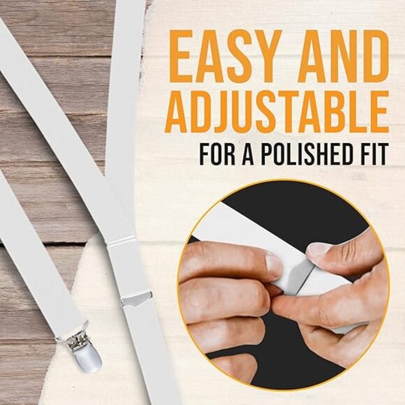 HOLD'EM Shirt Stay for Men Police Military Non Slip Clips - White Stirrups - Picture 4 of 7